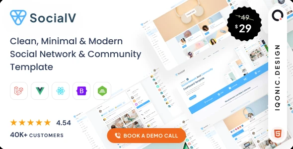 SocialV 5.0 – Social Network &amp; Community Admin Template (Vue 3, React JS, HTML, Bootstrap 5)