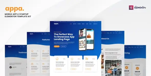 Appa – Mobile App &amp; Startup Elementor Template Kit