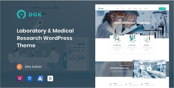 Ninedok - Laboratory &amp; Research WordPress Theme