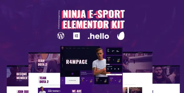 Ninja – Esports &amp; Gaming Elementor Template Kit