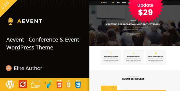 Aevent – Conference &amp; Event WordPress Theme