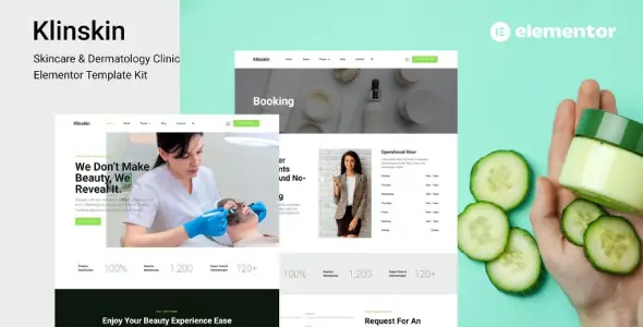 Klinskin – Skincare &amp; Dermatology Clinic Elementor Template Kit