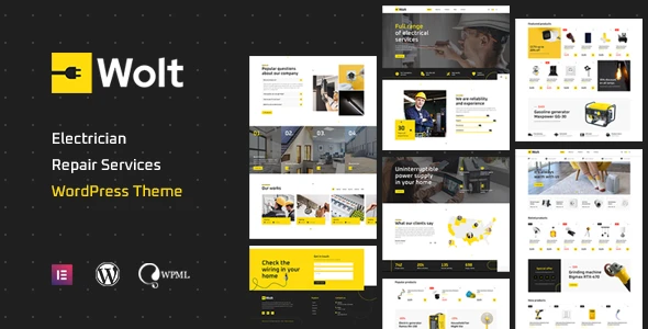 Wolt – Electrician Repair Services &amp; Lighting Store WordPress Theme