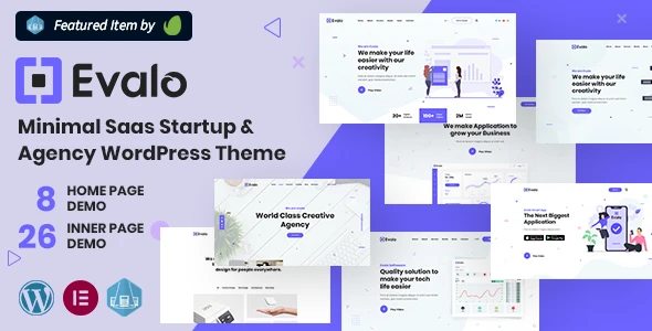 Evalo – Minimal SaaS Startup &amp; Agency WordPress Theme