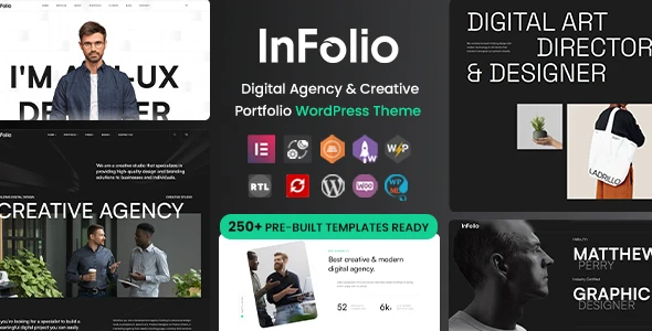 Infolio – Digital Agency &amp; Creative Portfolio WordPress Elementor Theme
