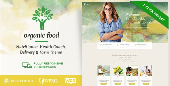 Organic Food – Nutritionist &amp; Farm WordPress Theme