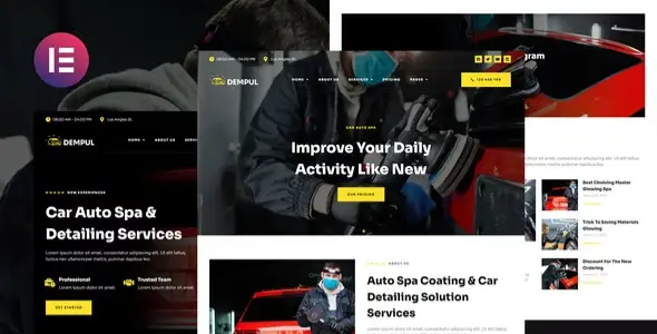 Dempul – Car Auto Spa &amp; Detailing Services Elementor Template Kit