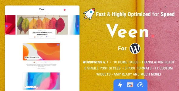 Veen – Minimal Lightweight AMP Blog for WordPress