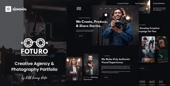 Foturo – Photography Portfolio &amp; Creative Agency Elementor Template Kit
