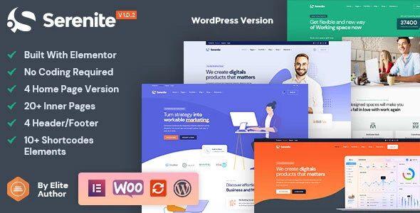 Serenite – Startup &amp; SaaS WordPress Theme