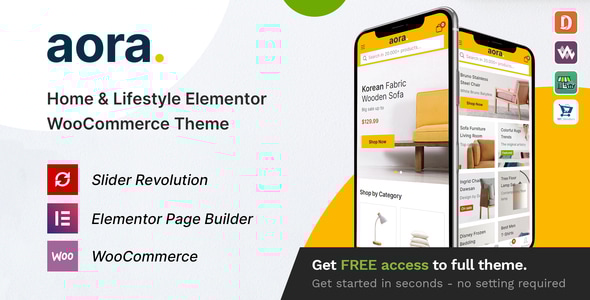 Aora - Home &amp; Lifestyle Elementor WooCommerce Theme
