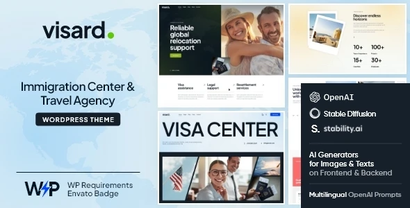 Visard – Immigration Visa Center &amp; Travel Agency WordPress Theme