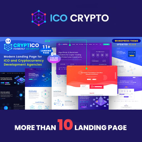 Cryptico – ICO Crypto Landing &amp; Cryptocurrency WordPress Theme​