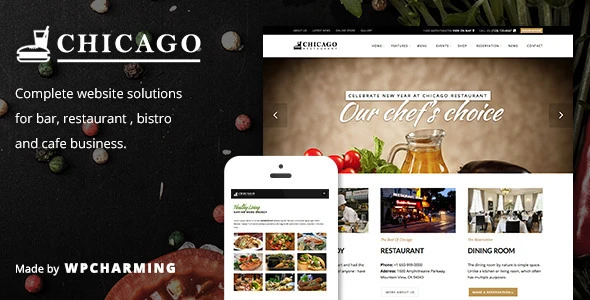 Chicago – Restaurant &amp; Cafe WordPress Theme