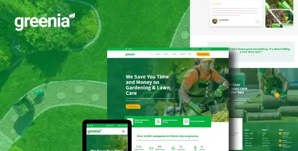 Greenia – Landscape &amp; Gardening Elementor Template Kit