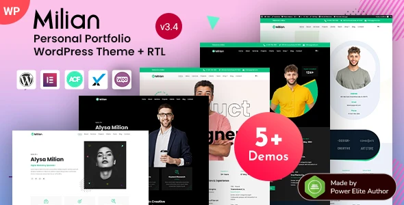 Milian – Personal Portfolio &amp; Online Resume CV WordPress Theme