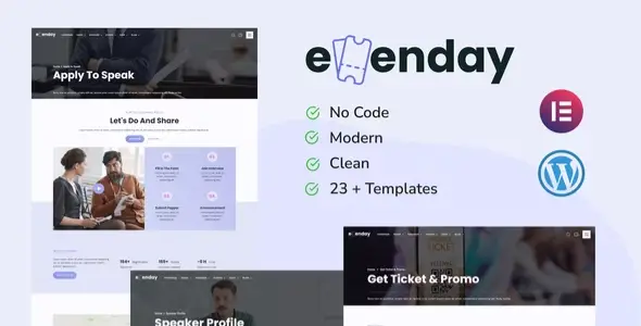 Evenday – Event Management &amp; Expo Orgaziner Elementor Template Kit