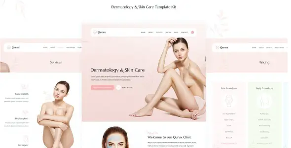 Qurux – Dermatology &amp; Skin Care Elementor Template Kit