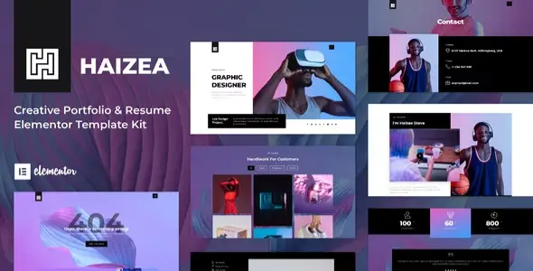 Haizea – Creative Portfolio &amp; Resume Elementor Template Kit