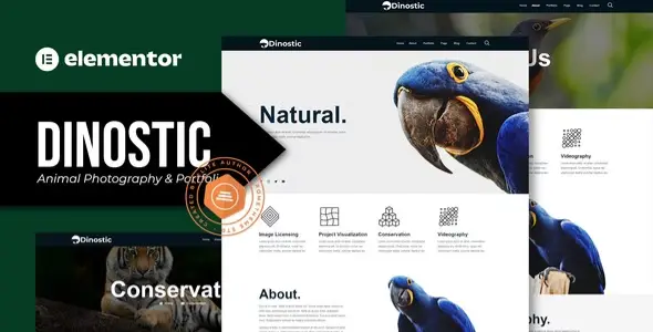 Dinostic – Animal Photography &amp; Portfolio Elementor Template Kit