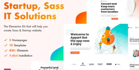 SoftUp – Saas &amp; Startup Elementor Template Kit