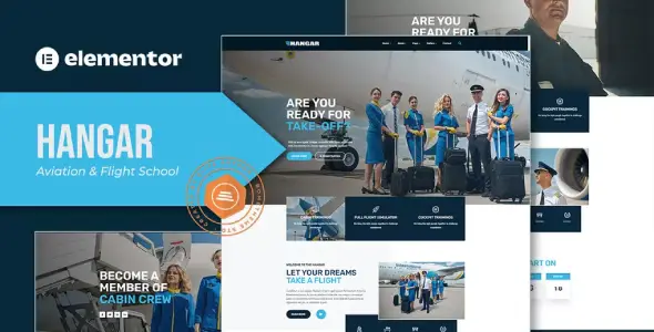 Hangar – Aviation &amp; Flight School Elementor Template Kit