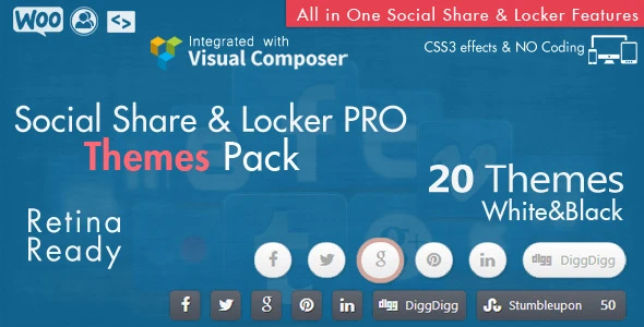 Social Share &amp; Locker Pro Pack (W&amp;B)