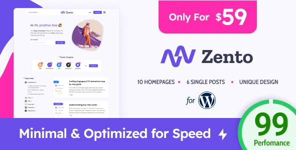 Zento – Modern &amp; Lightweight Blog for WordPress