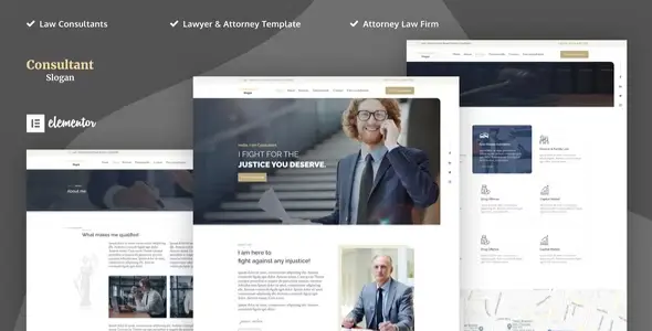 Consultants – Lawyer &amp; Attorney Elementor Template Kits