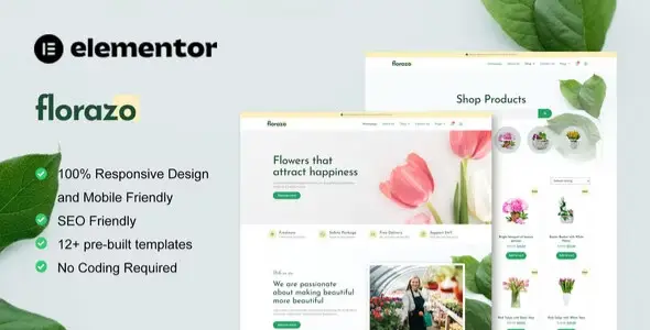 Florazo – WooCommerce Florist &amp; Flower Shop Elementor Template Kit