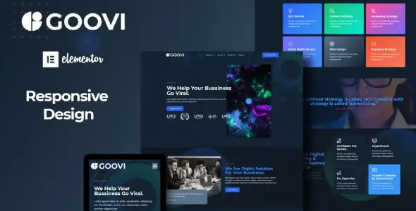 Goovi – Creative Agency &amp; Digital Marketing Elementor Template Kits