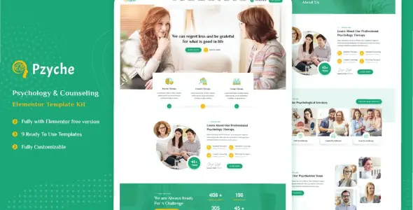 Pzyche – Psychology &amp; Counseling Elementor Template Kit