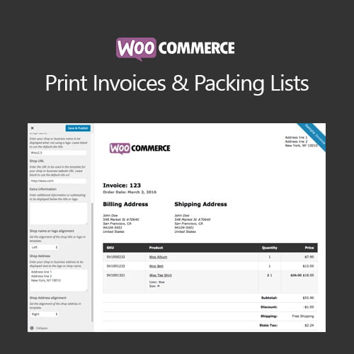 WooCommerce Print Invoices &amp; Packing Lists