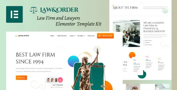 Law &amp; Order – Law Firm and Lawyers Elementor Template Kit