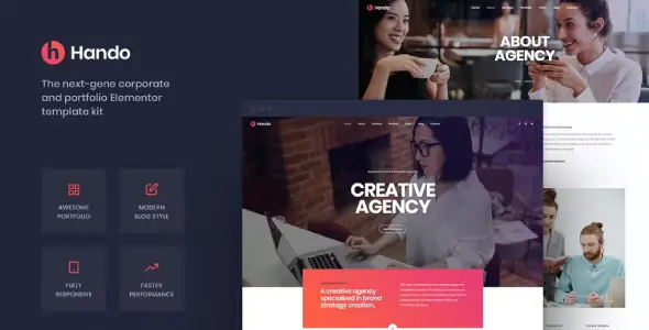 Hando – Corporate &amp; Portfolio Elementor Template Kit
