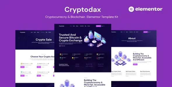 Cryptodax – Cryptocurrency &amp; Blockchain Elementor Template Kit