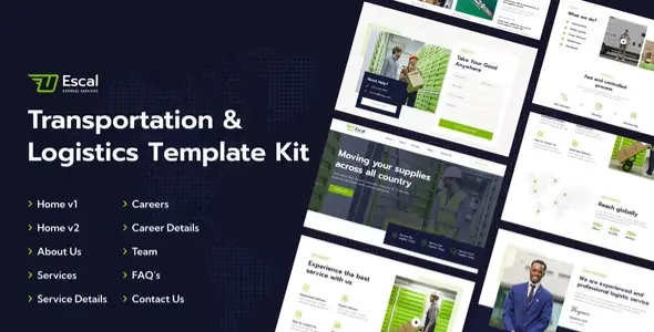 Escal Transportation &amp; Logistics Elementor Template Kit