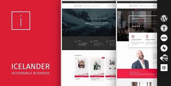 Icelander - Accessible Business Portfolio &amp; WooCommerce WordPress Theme