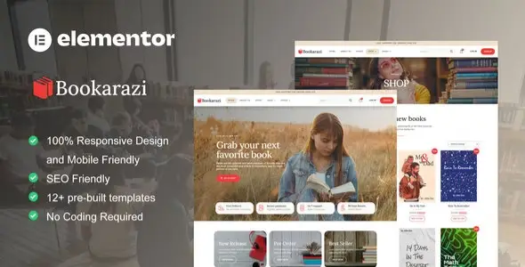 Bookarazi – Author &amp; Publisher Elementor Template Kit
